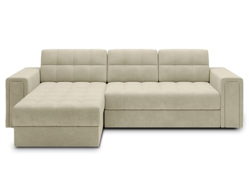Krudox BLEN Ecksofa 260x82x150 cm - Schlafsofa mit Bettkasten - Couch mit Stauraum - Sofa mit Schlaffunktion 212x124 cm - Universelle Seitenauswahl - Stoff Monolith 04 Krudox BLEN Ecksofa 260x82x150 cm - Schlafsofa mit Bettkasten - Couch mit Stauraum - Sofa mit Schlaffunktion 212x124 cm - Universelle Seitenauswahl - Stoff Monolith 04 von Krudox
