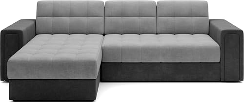 Krudox BLEN Ecksofa 260x82x150 cm - Schlafsofa mit Bettkasten - Couch mit Stauraum - Sofa mit Schlaffunktion 212x124 cm - Universelle Seitenauswahl - Stoff Monolith 84/Monolith 97 Krudox BLEN Ecksofa 260x82x150 cm - Schlafsofa mit Bettkasten - Couch mit Stauraum - Sofa mit Schlaffunktion 212x124 cm - Universelle Seitenauswahl - Stoff Monolith 84/Monolith 97 von Krudox