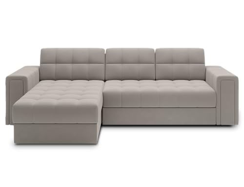 Krudox BLEN Ecksofa 260x82x150 cm - Schlafsofa mit Bettkasten - Couch mit Stauraum - Sofa mit Schlaffunktion 212x124 cm - Universelle Seitenauswahl - Stoff Sola 18 von Krudox