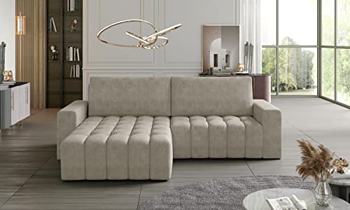 Krudox BONT Ecksofa 250x92x175 cm - Schlafsofa mit Bettkasten - Couch mit Stauraum - Sofa mit Schlaffunktion 200x130 cm - Links - Dora 21 von Krudox