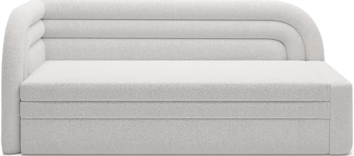 Krudox FAB 3 Sitzer Ausziehbar Sofa 223x80x86 cm - Schlafsofa mit Bettkasten - Couch mit Stauraum - Sofa mit Schlaffunktion 135x199 cm - Ausklappbar Schlafsofa - Stoff Royal 01 - Links von Krudox