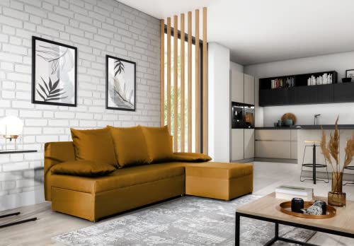 Krudox GNO Ecksofa 201x90x143 cm - Schlafsofa mit Bettkasten - Couch mit Stauraum - Sofa mit Schlaffunktion 201x124 cm - Universelle Seitenauswahl - Stoff Nube 45 Krudox GNO Ecksofa 201x90x143 cm - Schlafsofa mit Bettkasten - Couch mit Stauraum - Sofa mit Schlaffunktion 201x124 cm - Universelle Seitenauswahl - Stoff Nube 45 von Krudox