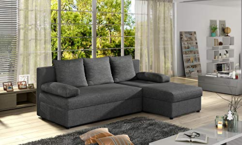 Krudox GNO Ecksofa 201x90x143 cm - Schlafsofa mit Bettkasten - Couch mit Stauraum - Sofa mit Schlaffunktion 201x124 cm - Universelle Seitenauswahl - Stoff Sawana 05 Krudox GNO Ecksofa 201x90x143 cm - Schlafsofa mit Bettkasten - Couch mit Stauraum - Sofa mit Schlaffunktion 201x124 cm - Universelle Seitenauswahl - Stoff Sawana 05 von Krudox