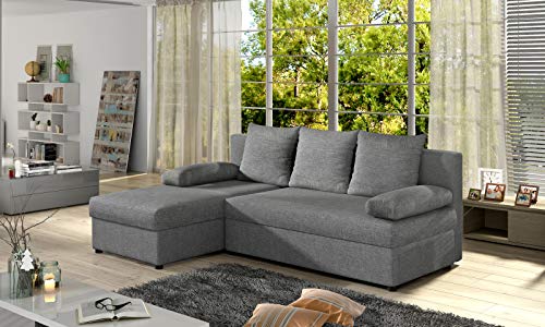 Krudox GNO Ecksofa 201x90x143 cm - Schlafsofa mit Bettkasten - Couch mit Stauraum - Sofa mit Schlaffunktion 201x124 cm - Universelle Seitenauswahl - Stoff Sawana 21 Krudox GNO Ecksofa 201x90x143 cm - Schlafsofa mit Bettkasten - Couch mit Stauraum - Sofa mit Schlaffunktion 201x124 cm - Universelle Seitenauswahl - Stoff Sawana 21 von Krudox