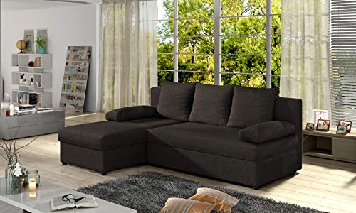 Krudox GNO Ecksofa 201x90x143 cm - Schlafsofa mit Bettkasten - Couch mit Stauraum - Sofa mit Schlaffunktion 201x124 cm - Universelle Seitenauswahl - Stoff Sawana 26 Krudox GNO Ecksofa 201x90x143 cm - Schlafsofa mit Bettkasten - Couch mit Stauraum - Sofa mit Schlaffunktion 201x124 cm - Universelle Seitenauswahl - Stoff Sawana 26 von Krudox