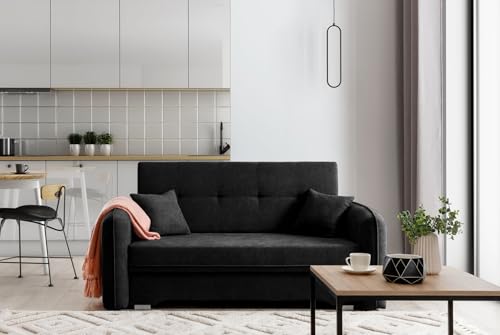 Krudox LAI 3 Sitzer Ausziehbar Sofa 155x75x105 cm - Schlafsofa mit Bettkasten - Couch mit Stauraum und 2 Kissen - Sofa mit Schlaffunktion - Ausklappbar Schlafsofa - Stoff Poco 10 Krudox LAI 3 Sitzer Ausziehbar Sofa 155x75x105 cm - Schlafsofa mit Bettkasten - Couch mit Stauraum und 2 Kissen - Sofa mit Schlaffunktion - Ausklappbar Schlafsofa - Stoff Poco 10 von Krudox