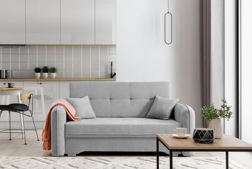 Krudox LAI 3 Sitzer Ausziehbar Sofa 155x75x105 cm - Schlafsofa mit Bettkasten - Couch mit Stauraum und 2 Kissen - Sofa mit Schlaffunktion - Ausklappbar Schlafsofa - Stoff Poco 3 Krudox LAI 3 Sitzer Ausziehbar Sofa 155x75x105 cm - Schlafsofa mit Bettkasten - Couch mit Stauraum und 2 Kissen - Sofa mit Schlaffunktion - Ausklappbar Schlafsofa - Stoff Poco 3 von Krudox
