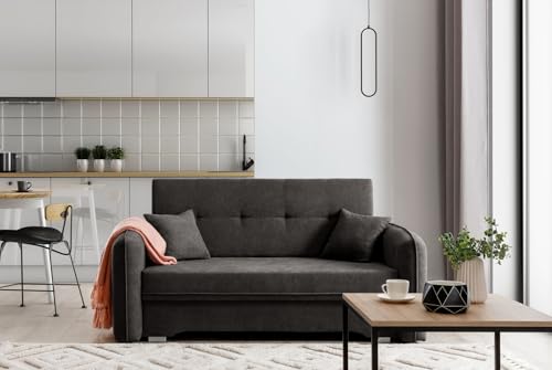 Krudox LAI 3 Sitzer Ausziehbar Sofa 155x75x105 cm - Schlafsofa mit Bettkasten - Couch mit Stauraum und 2 Kissen - Sofa mit Schlaffunktion - Ausklappbar Schlafsofa - Stoff Poco 5 Krudox LAI 3 Sitzer Ausziehbar Sofa 155x75x105 cm - Schlafsofa mit Bettkasten - Couch mit Stauraum und 2 Kissen - Sofa mit Schlaffunktion - Ausklappbar Schlafsofa - Stoff Poco 5 von Krudox