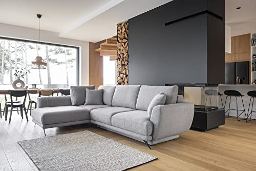 Krudox LARD Ecksofa 276x90x191 cm - Schlafsofa mit Bettkasten - Couch mit Stahlfüße - Sofa mit Schlaffunktion 240x126 cm - Links - Stoff Gusto 86 Krudox LARD Ecksofa 276x90x191 cm - Schlafsofa mit Bettkasten - Couch mit Stahlfüße - Sofa mit Schlaffunktion 240x126 cm - Links - Stoff Gusto 86 von Krudox