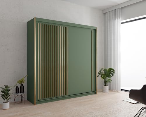 Krudox PST Grün Schiebetürenschrank Kleiderschrank 203x216x62 cm - Schlafzimmermöbel, Aufbewahrung – Mehrzweckschrank mit 4 Kleiderstangen Krudox PST Grün Schiebetürenschrank Kleiderschrank 203x216x62 cm - Schlafzimmermöbel, Aufbewahrung – Mehrzweckschrank mit 4 Kleiderstangen von Krudox