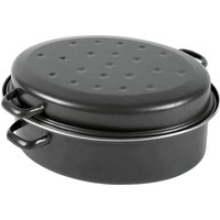 KARL KRÜGER Gänsebräter oval 10,5 l Ø42cm emailliert schwarz matt von KARL KRÜGER