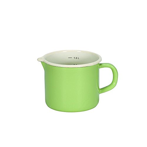 Karl Krüger 17012PAG Milchtopf mit Ausguss Juist, Emaille, grün, 12cm, Hellgrün Karl Krüger 17012PAG Milchtopf mit Ausguss Juist, Emaille, grün, 12cm, Hellgrün von KRÜGER