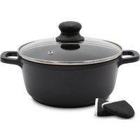 Krüger Fleischtopf "Aluguss Fleischtopf mit Glasdeckel inkl. Thermogrips LEIPZIG" 1 Stk. tlg. Aluminiumguss von Krüger