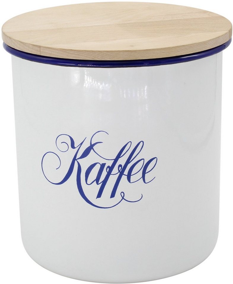 Krüger Kaffeedose Husum, Emaille, Holz, (1-tlg), mit Holzdeckel von Krüger