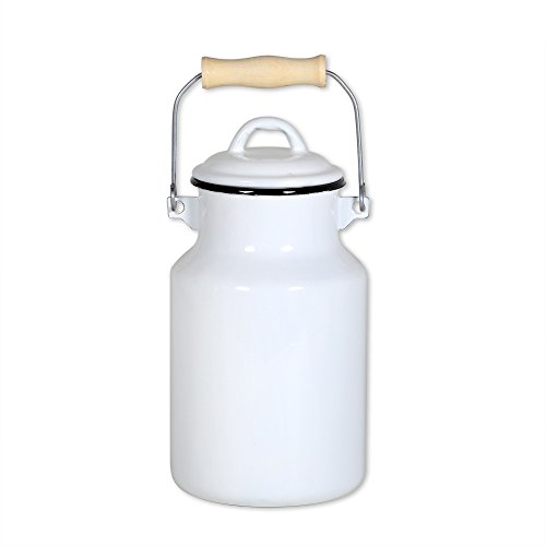 Krüger Milchkanne 4 Liter mit Deckel und Tragegriff, Emaille weiß, 16 x 16 x 10 cm Krüger Milchkanne 4 Liter mit Deckel und Tragegriff, Emaille weiß, 16 x 16 x 10 cm von KRÜGER