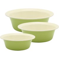 Krüger Schüssel "Emaille Schüssel-Set Juist, 3 tlg. (Ø 20, Ø 24 und Ø 28 cm)" 3 Stk. aus Emaille emailliert, geruchsneutral, geschmacksneutral, kratzfest, schnittfest von Krüger