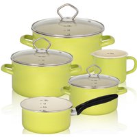 Krüger Topf-Set "Juist" Set, Fleischtopf 16/20/24 cm, Milchtopf 12 cm, Stieltopf 16 cm, 8 Stk. tlg. Emaille von Krüger