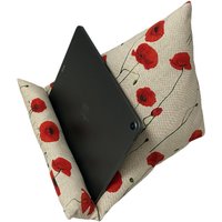 Buchstütze Lesekissen Ipad Kissen Tablet Leseknochen Mohnblume Tabletkissen von KruemelsAtelier