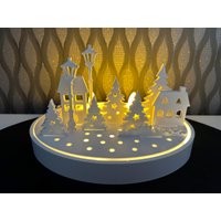 Raysin Winterlandschaft Häuschen Lichthäuser Teelicht Windlicht Winterdorf Weihnachten Advent Kleinstadt von KruemelsAtelier
