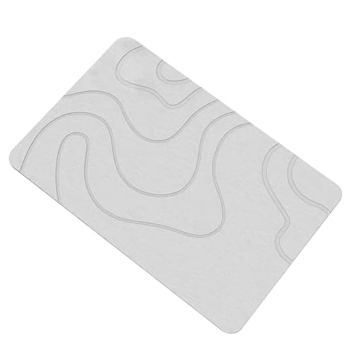 Krujecnt Diatomit-Stein Badematte - Schnelltrocknende Badezimmerunterlage Für Dusche/WC | rutschfeste Bodenmatte Für Küche, Schlafzimmer & Balkon, Einfach Zu Reinigen​ von Krujecnt