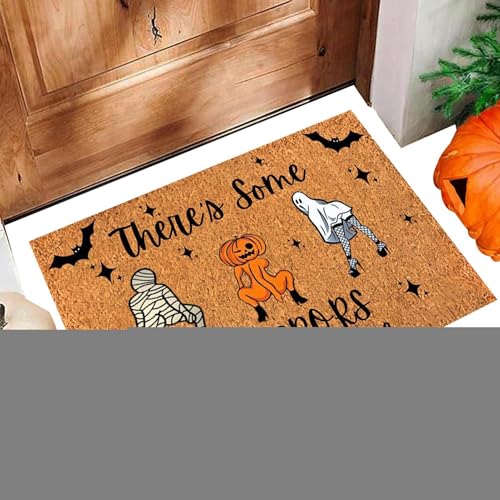 Krujecnt Halloween-Bodenmatte, Halloween-Küchenmatte | Dekorative Bodenmatte,Rutschfester Kürbis-Außenteppich, dekorative Halloween-Fußmatten für den Innenbereich Krujecnt Halloween-Bodenmatte, Halloween-Küchenmatte | Dekorative Bodenmatte,Rutschfester Kürbis-Außenteppich, dekorative Halloween-Fußmatten für den Innenbereich von Krujecnt