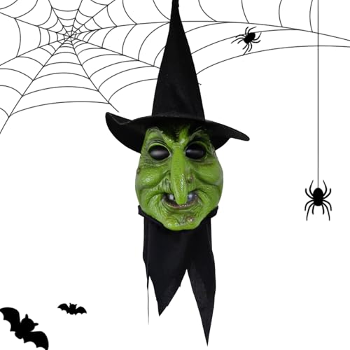 Krujecnt Hexendekoration - Gruselige Hexenfigur Mit Leuchtenden Augen,Halloween Deko Für Geisterhaus Outdoor Indoor Garten Hinterhof von Krujecnt
