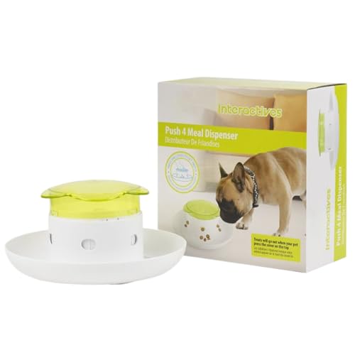 Krujecnt Leckerli Spender Hundespielzeug - Interaktiver Futterautomat Als Futterspielzeug,Drück-Design Leckage-sicheres Futterspiel Für Energiegeladene Hunde Indoor Und Outdoor Beschäftigung von Krujecnt