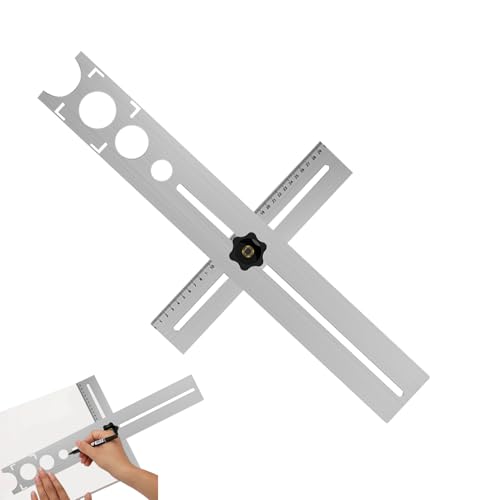 Krujecnt Locher | Edelstahl Fliesen Locher Messbereich 30 cm - Präzisionsschablone 25mm 40mm 45mm 55mm 60mm für Steckdosen Armaturen Heizungsrohre Fliesenbohren Krujecnt Locher | Edelstahl Fliesen Locher Messbereich 30 cm - Präzisionsschablone 25mm 40mm 45mm 55mm 60mm für Steckdosen Armaturen Heizungsrohre Fliesenbohren von Krujecnt