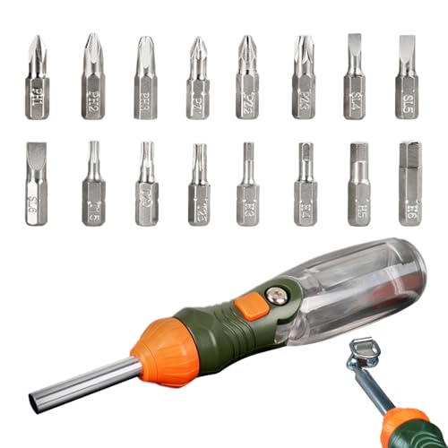 Krujecnt Schraubendreher-Set – Tragbares Ratschen-Schraubendreher-Set – Multifunktionale Präzisions-Ratschen-Handwerkzeuge für Hammer, Elektronikkoffer, Elektrikerbox, Taschen-Sicherheitserweiterung von Krujecnt