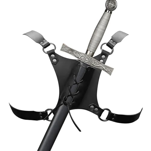 Krujecnt Schulterholster - Vintage PU Leder Scheide Rückengurt | Reisezubehör für Verschiedene Anlässe wie Urlaub Halloween Herbst Gothic Cosplay und Renaissance Partys von Krujecnt
