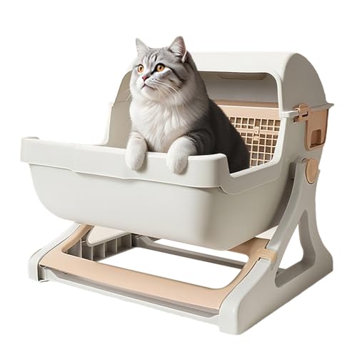 Krujecnt Selbstreinigende Katzentoilette - Halbautomatische Intelligente Katzenstreubox - Sicherer Geruchloser Geruchsbeseitiger Großer Reiniger mit Open-Top Design für Möbelecken Outdoor Reise und Krujecnt Selbstreinigende Katzentoilette - Halbautomatische Intelligente Katzenstreubox - Sicherer Geruchloser Geruchsbeseitiger Großer Reiniger mit Open-Top Design für Möbelecken Outdoor Reise und von Krujecnt