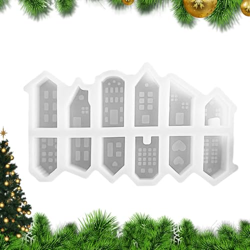 Krujecnt Silikon-Kerzenform – Haus-Silikonform | wiederverwendbare Form für 12 Häuser für Kerzen, Basteln, Seife, Harz, Basteln, Tischdekoration, Heimdekoration Weihnachten Krujecnt Silikon-Kerzenform – Haus-Silikonform | wiederverwendbare Form für 12 Häuser für Kerzen, Basteln, Seife, Harz, Basteln, Tischdekoration, Heimdekoration Weihnachten von Krujecnt