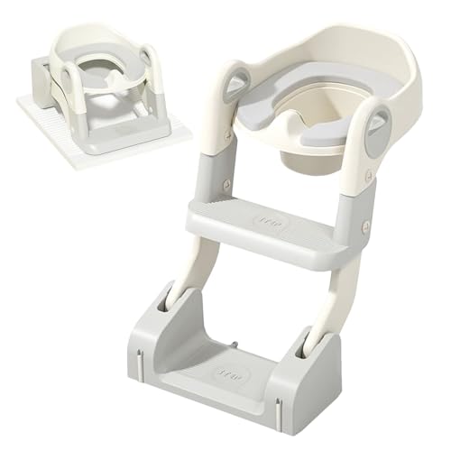 Krujecnt Toddler Toilet Seat - Rutschfester WC-Sitz Mit Treppe - Babyzimmer Reise Krankenzimmer Außenbereich Kinderwagen Zuhause Kindergarten von Krujecnt