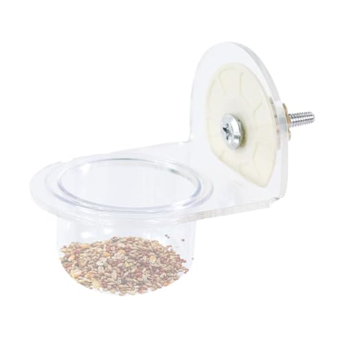 Krujecnt Vogelnapf,Abnehmbarer Vogelfutternapf | Transparentes Futterspender Behältnis Für Haustierbedarf Wasser Eichhörnchen Kanarienvogel Nymphensittich Zebrafink von Krujecnt