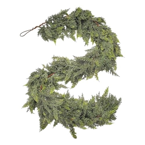 Krujecnt Weihnachtszeder Girlande - Grüne Kunstpflanzen Kieferngirlande,1.80 Meter Grün Dekoration Für Kamin Fensterbank Treppengeländer Winter Deko Innen Außen Krujecnt Weihnachtszeder Girlande - Grüne Kunstpflanzen Kieferngirlande,1.80 Meter Grün Dekoration Für Kamin Fensterbank Treppengeländer Winter Deko Innen Außen von Krujecnt