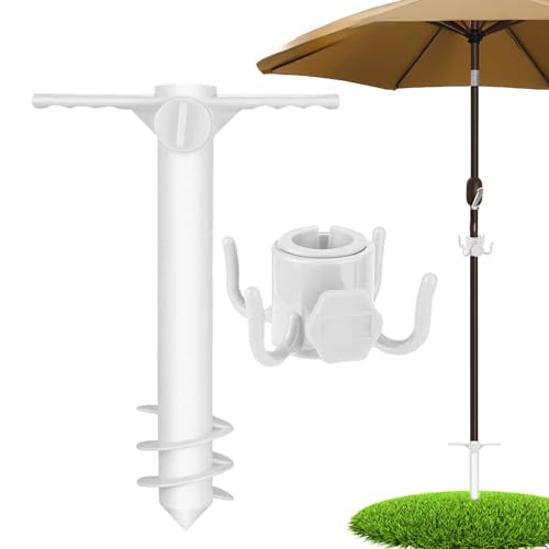 Krujecnt schirm Heringe,Basis Für Sonnenschirmständer Im Freien Mit Haken - Rostfreier Halter Als Zubehör Für Parasole Für Den Einsatz Im Garten Am Im Hinterhof Im Hof Und Am Pool von Krujecnt