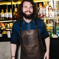 Barista-Schürze Barkeeper-Schürze Arbeitsschürze Barbers-Schürze Lederschürze Herrenschürze Kochschürze Vatertagsgeschenk von KrukGarageWorkstyle