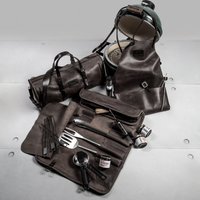 Grillwerkzeughalter Outdoor Kochtasche Grillbestecktasche Personalisierte Ledertasche Grilltasche Grillbesteck Rolle Geschenk Zum Vatertag von KrukGarageWorkstyle