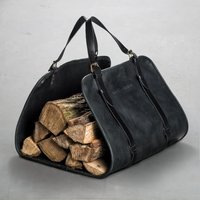 Leder Tasche Für Feuerholz Lederkorb Kamin Accessoire Vatertag Geschenk von KrukGarageWorkstyle