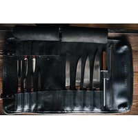 Leder Messerrolle Für Küchenchef Kruk Garage Geschenke Kochs Messer Tasche Lagerung Kostenlose Personalisierung von KrukGarageWorkstyle