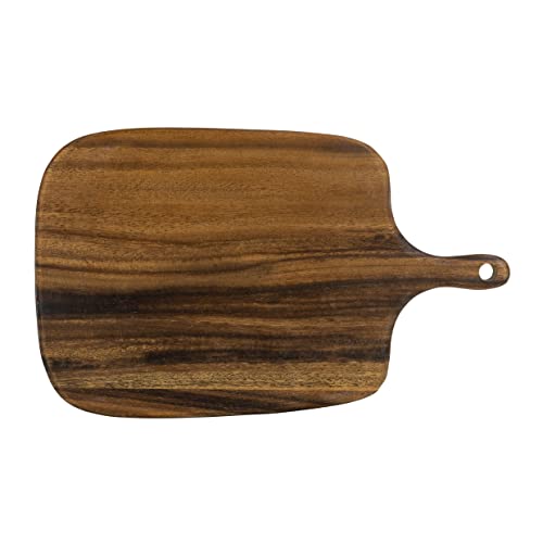 Krumble Schneidebrett aus Holz - Servierbrett aus Holz - Snackbrett - Käsebrett - Vorspeisenbrett - Zum Aufhängen geeignet - Spülmaschinenfest - Holz - 33 x 20 x 1,5 cm (LxBxH) - Dunkelbraun von Krumble