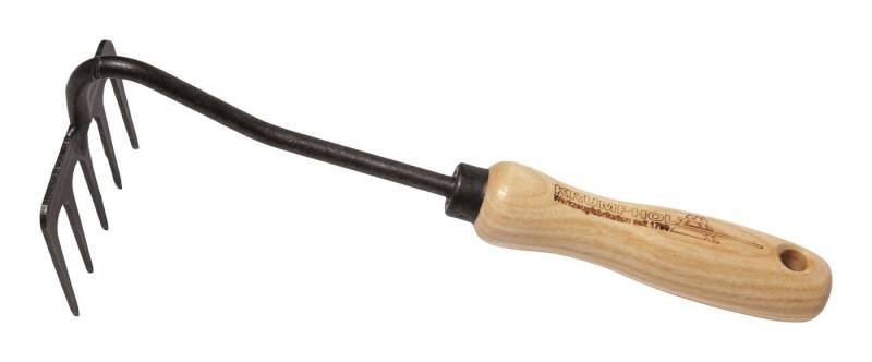 Krumpholz Rechen, mit 14 cm langem Stiel, Handharke 5 Zinken mit Eschengriff von Krumpholz