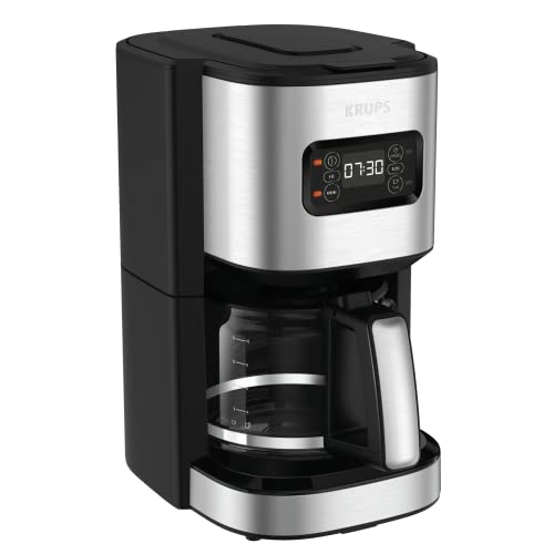 Krups KM480D Excellence Edelstahl Programmierbare Filterkaffeemaschine | 24-Stunden-Timer | Brühstärkeauswahl Wasserkopf | Pre-Infusion Modus | Anti-Tropf-System | 1,25 L Kapazität | 15 Tassen von Krups