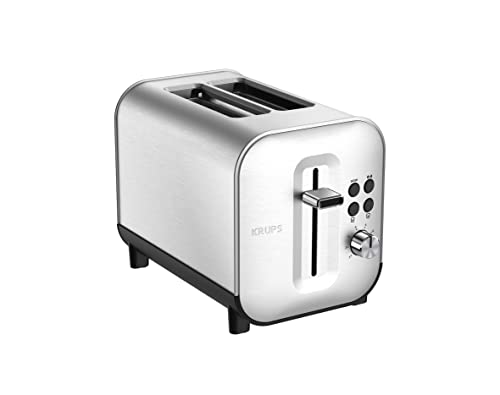 Krups KH682D Excellence Toaster | 8 Bräunungsstufen | 4 Funktionen | 2 Scheiben Toaster | Anhebevorrichtung | herausnehmbare Krümelschublade | 850 Watt | gebürsteter Edelstahl von Krups