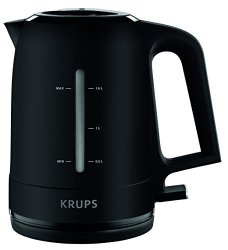 Krups BW2448 Wasserkocher Pro Aroma | 1,6 L Fassungsvermögen | 2.400 W | Beleuchteter Ein-/ Ausschalter | Anti-Kalk-Filter | Schwarz von Krups