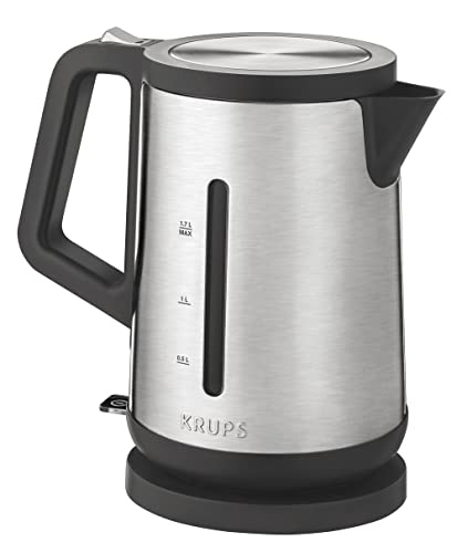 Krups BW442D Premium Wasserkocher Control Line | Automatische Deckelöffnung | 1,7 L | 2,400 W | edelstahl / schwarz von Krups