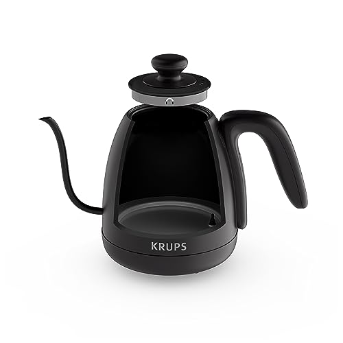 Krups BW9238 Café Control Gooseneck Wasserkocher | Schwanenhals-Auslauf | 1 l Fassungsvermögen | digitale Anzeige | 8 Einstellungen | 30 min Warmhaltezeit | Schwarz Matt von Krups