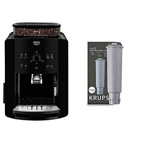 Krups EA8110 Arabica Quattro Force Kaffeevollautomat (1450 Watt, 1,8 Liter, Pumpendruck: 15 bar) schwarz & F 088 01 Wasserfilter f. alle Orchestro-Modelle Espresso-/Kaffeemaschinenzubehör von Krups