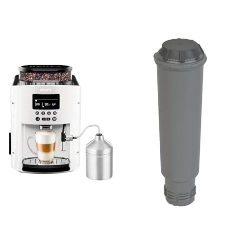 Krups EA8161 Kaffeevollautomat (1,8 l, 15 bar, LC Display, AutoCappuccino-System), weiß & F 088 01 Wasserfilter f. alle Orchestro-Modelle Espresso-/Kaffeemaschinenzubehör von Krups