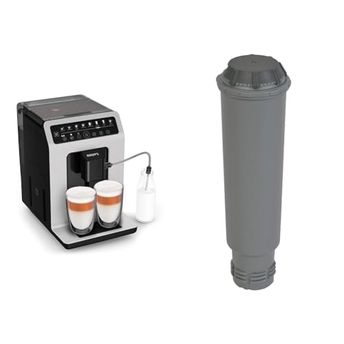Krups Evidence ECOdesign Kaffeevollautomat mit Milchschlauch & Claris Wasserfilter-Kartusche | F0880 Kaffeevollautomaten | Espresso-/Kaffeemaschinenzubehör, 1 Stück (1er Pack) von Krups
